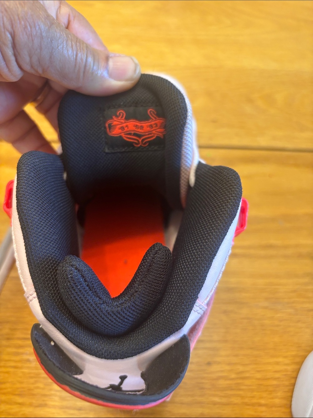 Jordan Kids' Pink and Black High-Top Sneakers - Picture 7 of 9